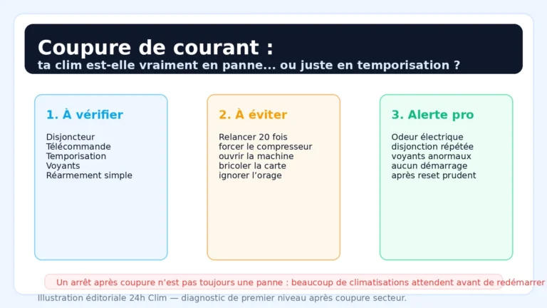 Clim qui ne redémarre pas après une coupure de courant : vérifications essentielles