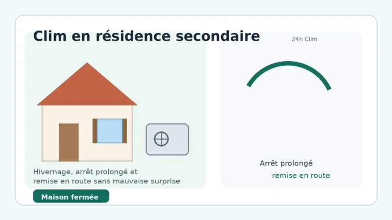 Climatisation dans une résidence secondaire avant remise en route après arrêt prolongé