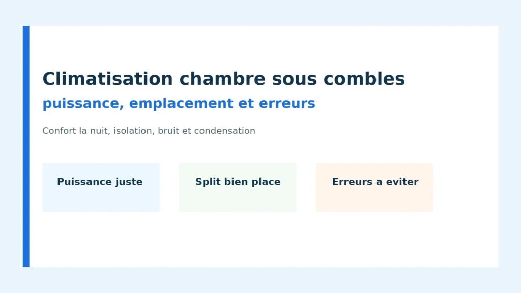 Climatisation dans une chambre sous les combles avec conseils sur puissance et emplacement