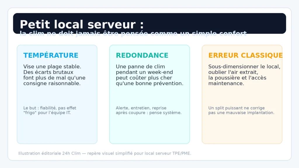 climatisation local serveur petite entreprise température et redondance
