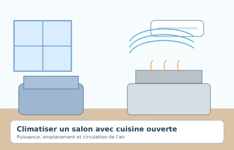climatiser un salon avec cuisine ouverte avec split mural bien placé