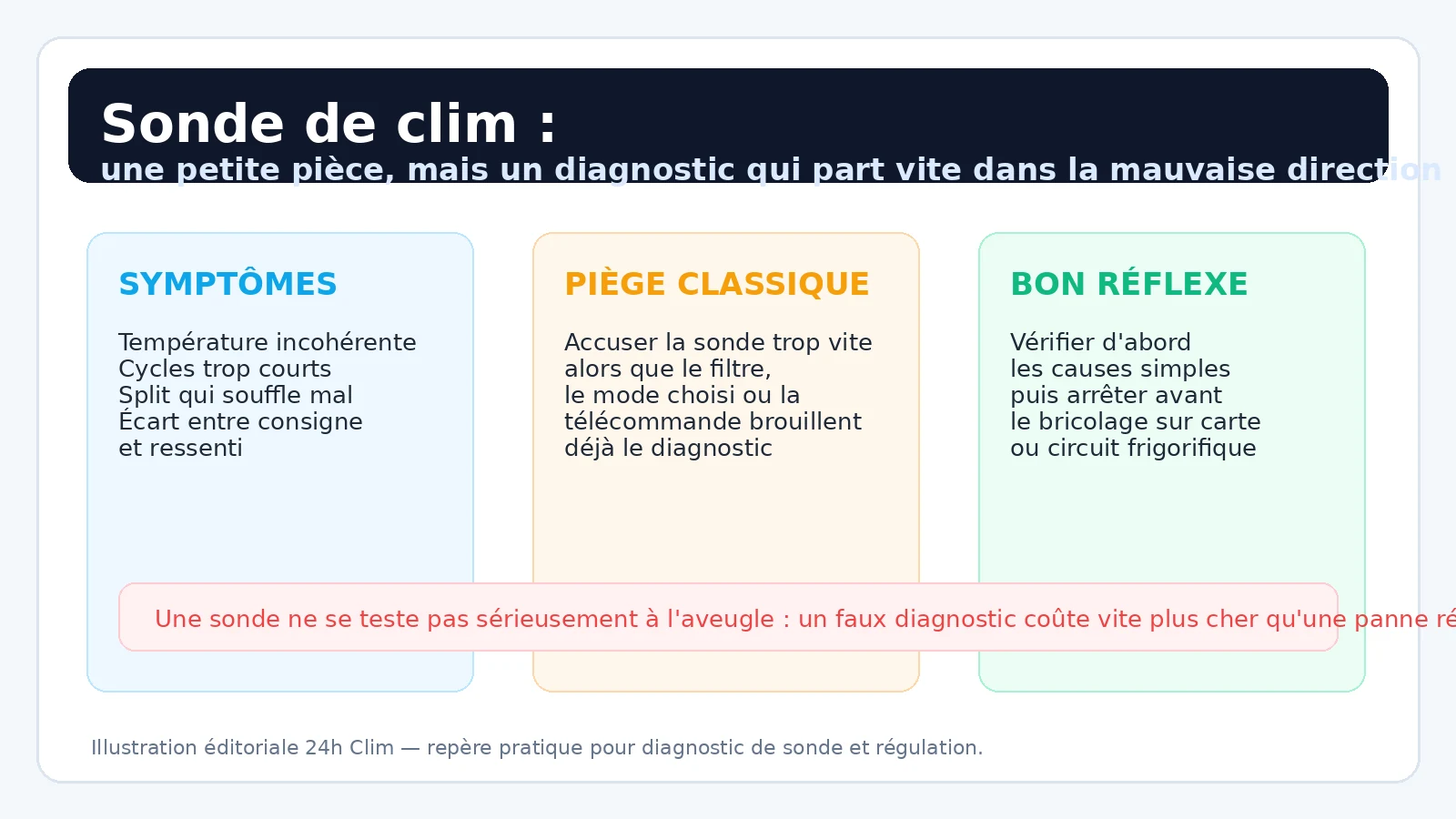 Illustration diagnostic sonde de température de climatisation