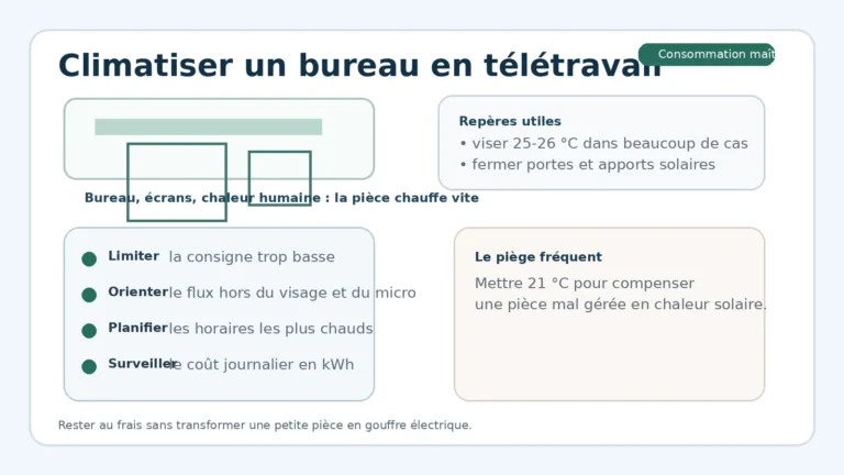 Climatiser un bureau en télétravail avec une consommation maîtrisée