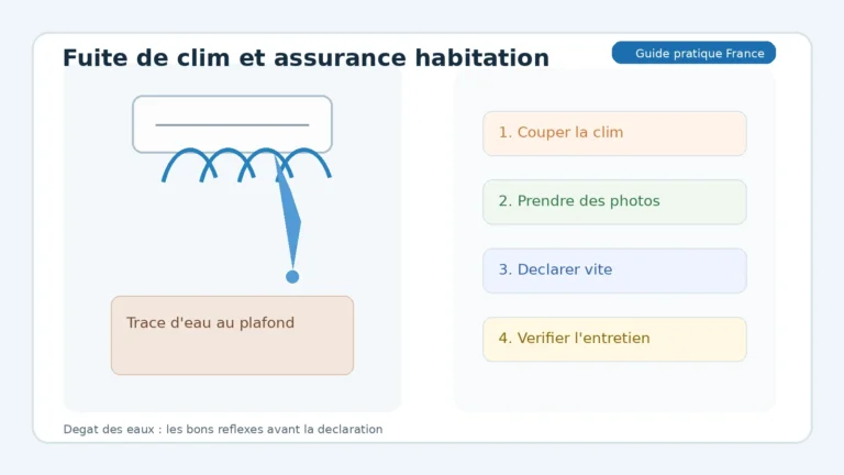 Fuite de clim et assurance habitation avec trace d'eau au plafond