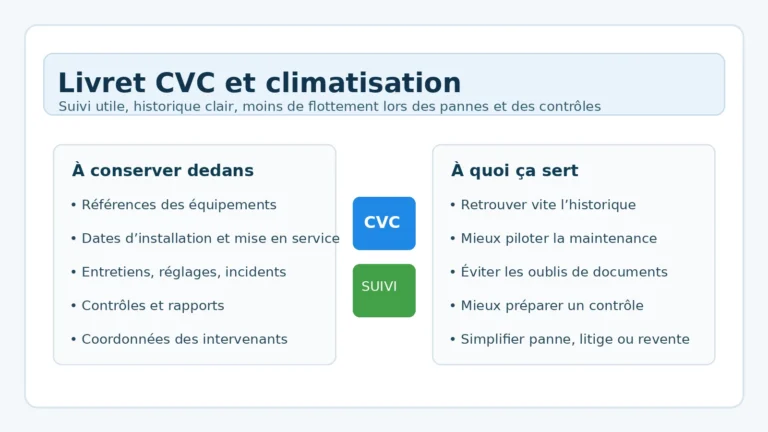 livret CVC et climatisation documents de suivi et maintenance