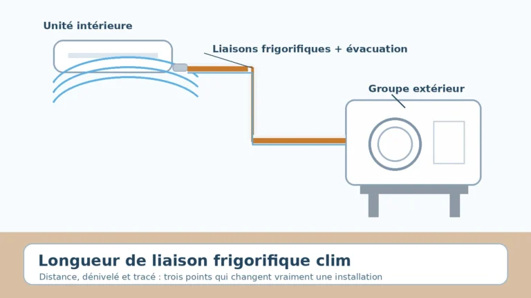 schéma d une climatisation avec liaison frigorifique entre unité intérieure et groupe extérieur